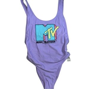 NWT Lavender Aerie MTV Women's One Piece Swimsuit XS Can Fit Small